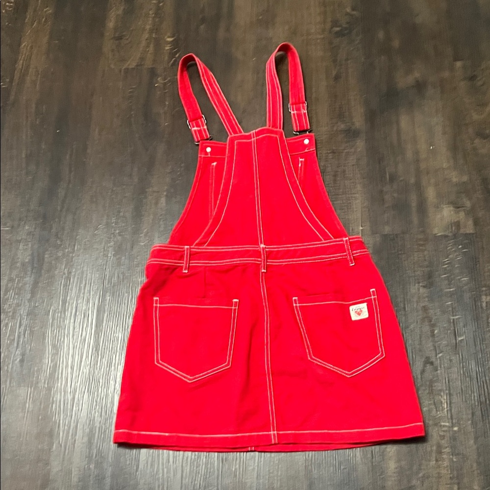 🚺 7 US (XS/S) — Vintage Empyre Denim Skirtall [BRIGHT RED] - Picture 7 of 10